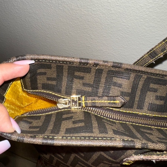 Fendi Zucca Coated Canvas Tote Yellow Interior - Picture 11 of 17